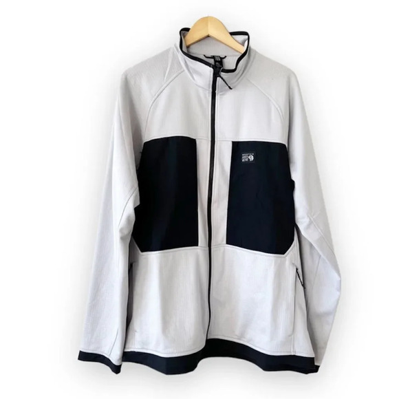 Mountain Hardware Silver Gray Full Zip Lightweight‎ Fleece Jacket Men’s Size XL - Picture 1 of 7